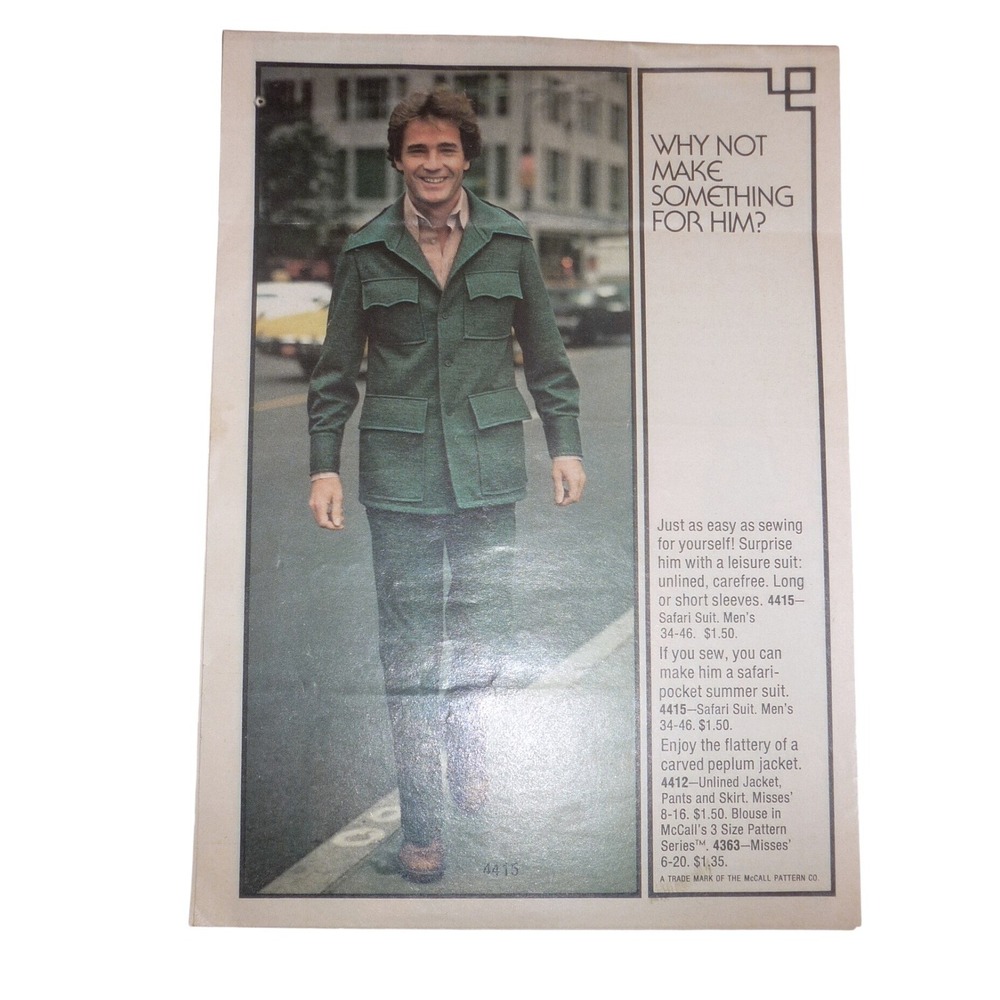 Vintage 1976 McCalls Carefree Patterns Booklet Marlo Thomas March 70s Fashion